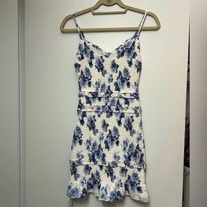 [NEW] Abercrombie Smocked Mini Dress – Blue & White – X-Small